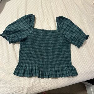 Green plaid J. Crew blouse